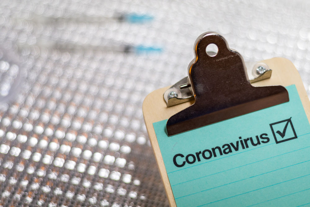 coronavirus on clipboard 
