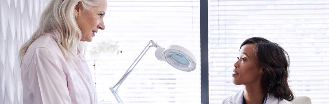 Photo of doctor and patient talking